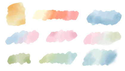 watercolor colorful wet dye gradient splash collection