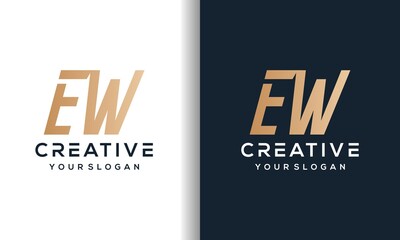 monogram letter ew logo template