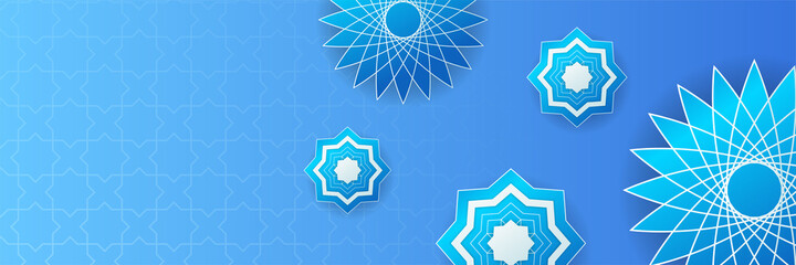 Luxury ramadan background with blueish arabesque pattern arabic islamic east style. Decorative design for print, poster, cover, brochure, flyer, banner.