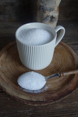 Xylitol from birch sugar -  substitute white sugar -  produkt used in the food industry - an alternative