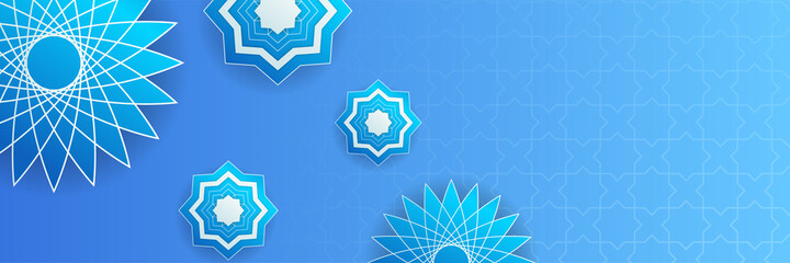 Luxury ramadan background with blueish arabesque pattern arabic islamic east style. Decorative design for print, poster, cover, brochure, flyer, banner.
