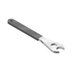 Bicycle Wrench Isometric Composition