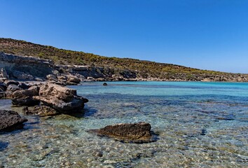 Fototapeta na wymiar Die Blaue Lagune im Akamas Nationalpark in der Region Paphos auf Zypern