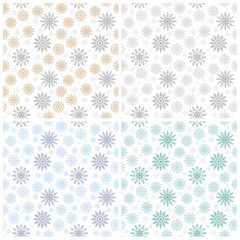 Seamless background with snowflakes. Winter set for New Year or Christmas.