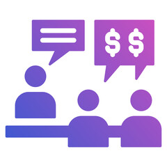 Consulting flat gradient icon