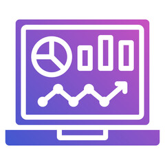 Laptop flat gradient icon