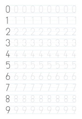 Number tracing worksheets for preschool