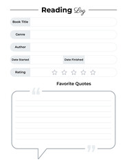 Simple reading log template