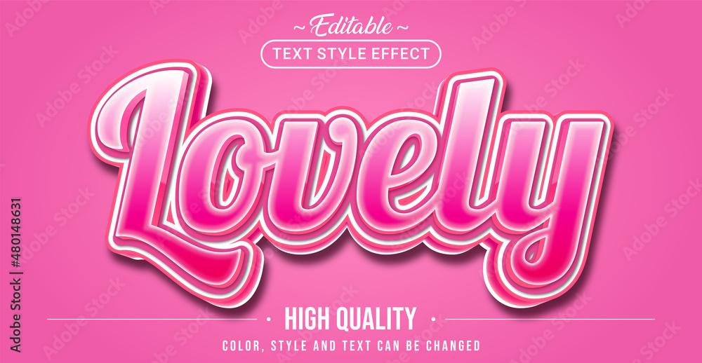 Aufkleber Editable text style effect - Lovely text style theme.
