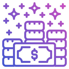 Money line gradient icon