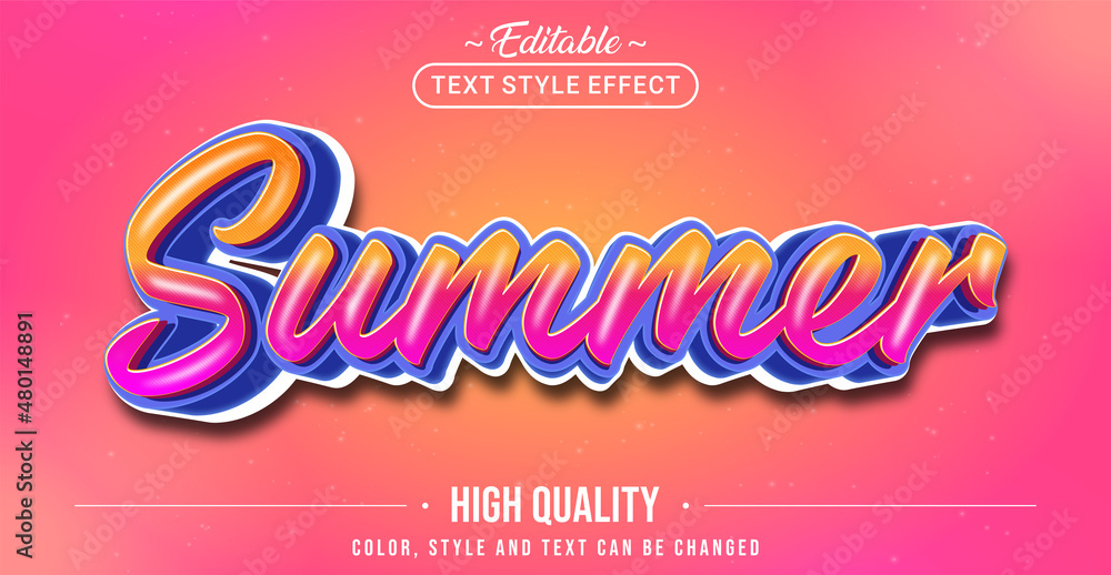 Poster Editable text style effect - Summer text style theme.