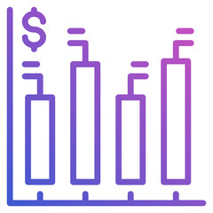 Chart line gradient icon
