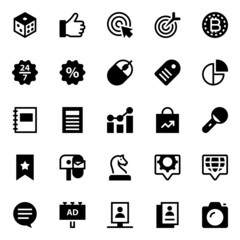 Glyph icons for seo and marketing.