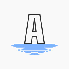 Letter a and Puddle Water Logo Template Design Vector, Emblem, Design Concept, Creative Symbol, Icon