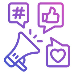 Marketing line gradient icon