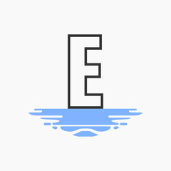 Letter e and Puddle Water Logo Template Design Vector, Emblem, Design Concept, Creative Symbol, Icon