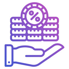 Interest Rate line gradient icon