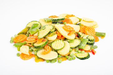 Mix of frozen bio vegetables. Studio Photo.