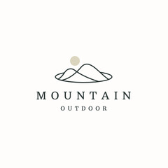 Mountain logo icon design template flat vector illustration
