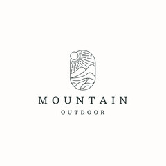 Mountain logo icon design template flat vector illustration