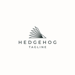 hedgehog animal with line style logo icon design template flat vector © SachyStd