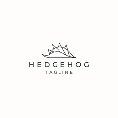 hedgehog animal with line style logo icon design template flat vector