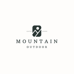 Mountain logo icon design template flat vector illustration