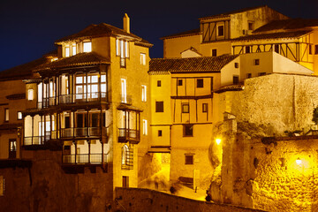 Picturesque hanging houses in Spain. Casas colgadas. Cuenca, Spain