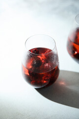 Refreshing blackberry soda or cocktail