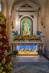 The side altar in the Chapel of Saint Catherine, near to the Church of Nativity in Bethlehem in the Palestinian Authority, Israel