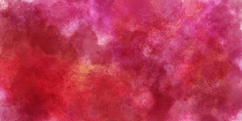 Cosmic magenta paper texture water color paint illustration. abstract red background vintage grunge texture, old vintage distressed bright red paper illustration. Pastel colorful watercolor banner. 