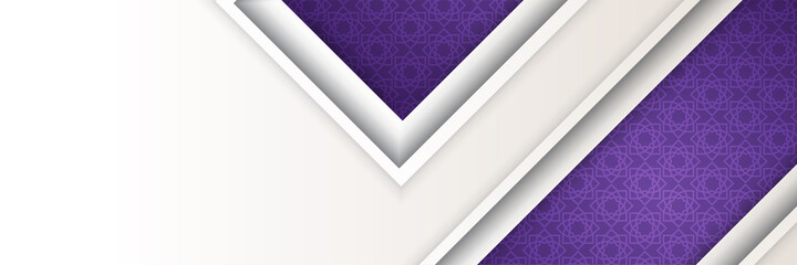 Ramadan Kareem banner background. Ramadan islamic holiday design templates with gold crescent moon, hand drawn lettering and mosque. Vector illustration.