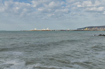 oil loading terminal in Tuapse port (Krasnodar krai, Russia)