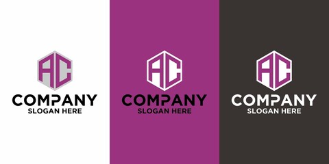 Initial letter AC logo vector design template