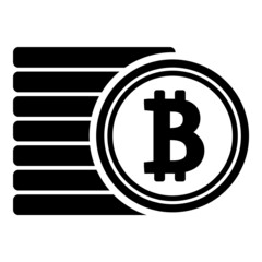 Obraz premium Bitcoin Flat Icon Isolated On White Background