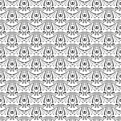 Abstract one-color seamless pattern of various elements