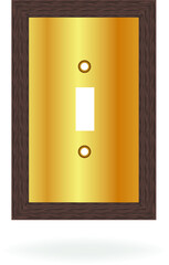 Classical Wooden and Brass Light Switch Plate 