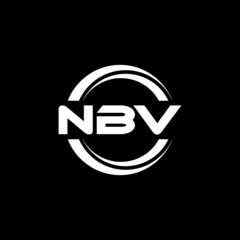 NBV letter logo design with black background in illustrator, vector logo modern alphabet font overlap style. calligraphy designs for logo, Poster, Invitation, etc.