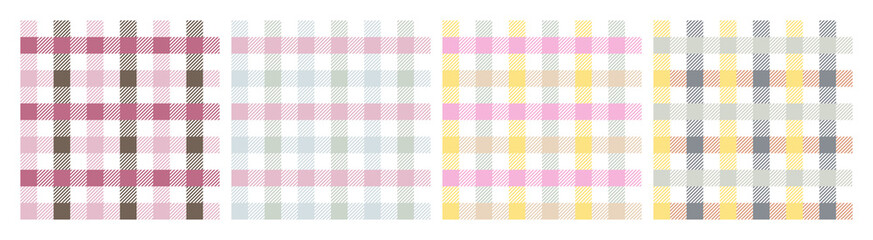 Small check pattern. Plaid plaids in Scottish. Seamless pastel backgrounds for tablecloth, dress, skirt, napkin or other textile design.