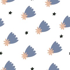 seamless pattern with cartoon comet, decor elements. Colorful vector flat style for kids. Space. hand drawing. baby design for fabric, print, wrapper, textile