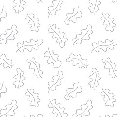 Decorative background with oak plant parts, seamless pattern.