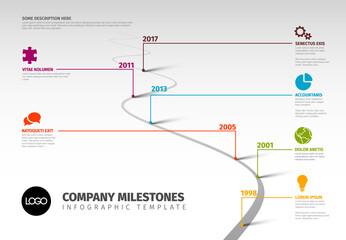 Infographic Timeline Template with pointers