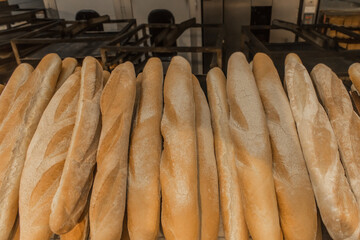 Fresh baked goods bakery loaf baguette bread background