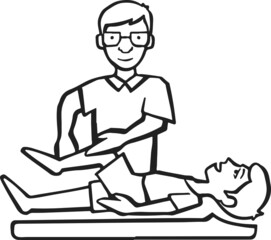 Rehabilitation massage icon hand drawn vector