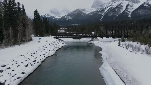 Along creek toward Engine Bridge in Canmore.