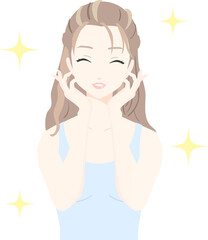 お肌が潤って調子が良い女性
