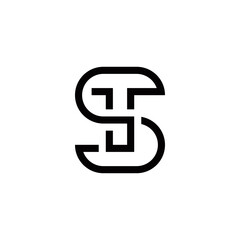 t s ts st initial logo design vector template