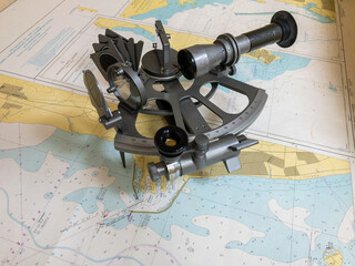 sextant and map