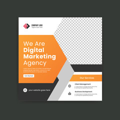 We are digital marketing agency social media marketing post template design vector