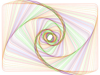 Grafika uzyskana w wyniku szeregu przekształceń prostokąta. © boguslavus